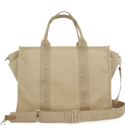 Canvas, Maxi Canvas – Toffee – Gold Zip – Toffee Handle