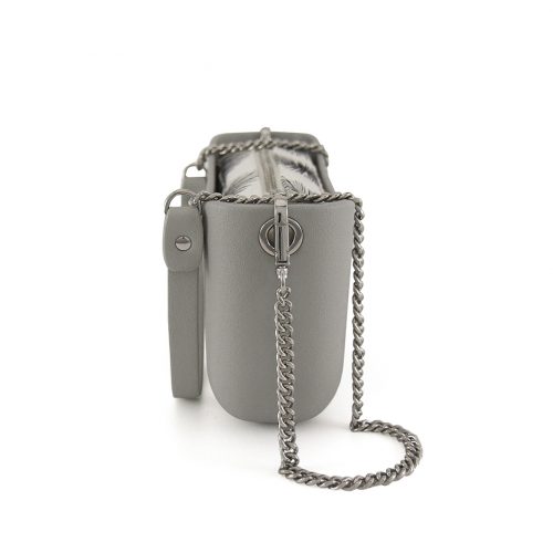 Classic Collection – Grey – Silver Chain Handle – Grey – Pattern 4 Inner - Image 2