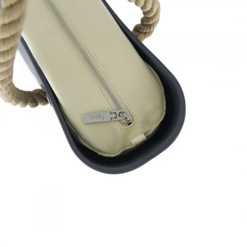 Original Collection – Denim – Beige Inner – Silver Zip – Rope Handle - Image 3