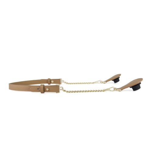 Petite Handles – Light Tan Microfibre / Gold Chan - Image 3