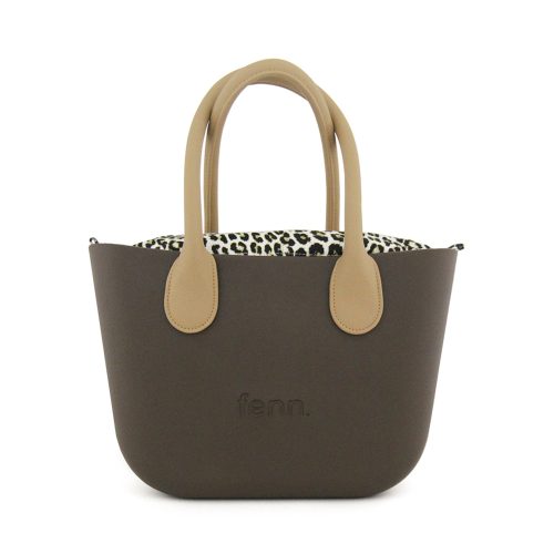 Petite – Choc – Pattern 10 Inner – Light Tan Microfibre Round Handle