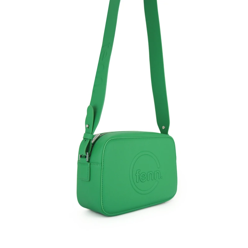 Cross Body – Green – Silver Zip – Green Strap2