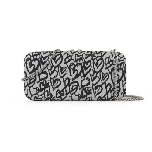 Wallets – Grey Heart – Silver Zip – Silver Chain