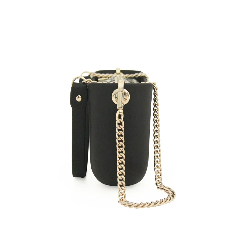 CLASSIC COLLECTION – BLACK – pattern 10 inner – gold zip – black / gold chain handle4
