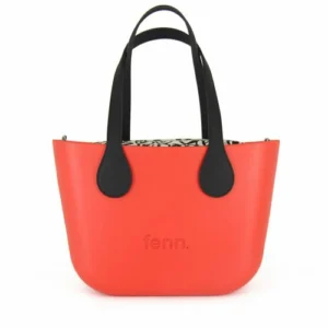 Petite Collection – Tangerine Red – Pattern 48 Inner – Silver Zip – Black Handle