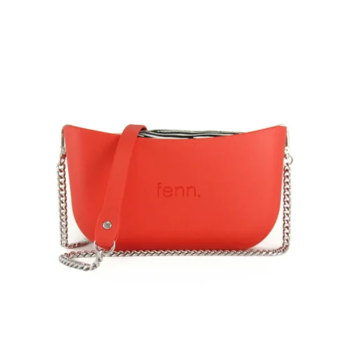 Classic Collection – Tangerine Red – Pattern 44 Inner – Silver Zip – Tangerine Red Silver Chain Handle2